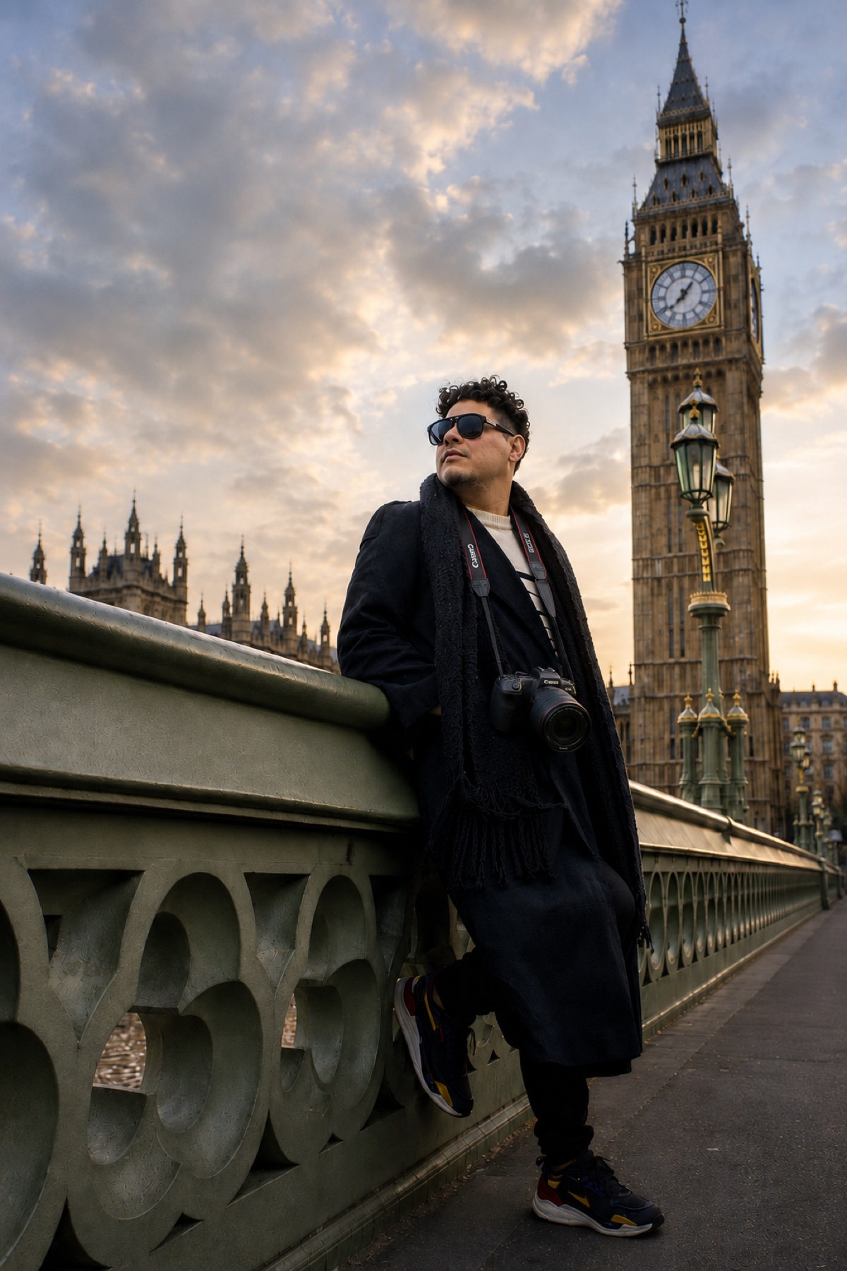Sergio Novelo con su cámara en Londres